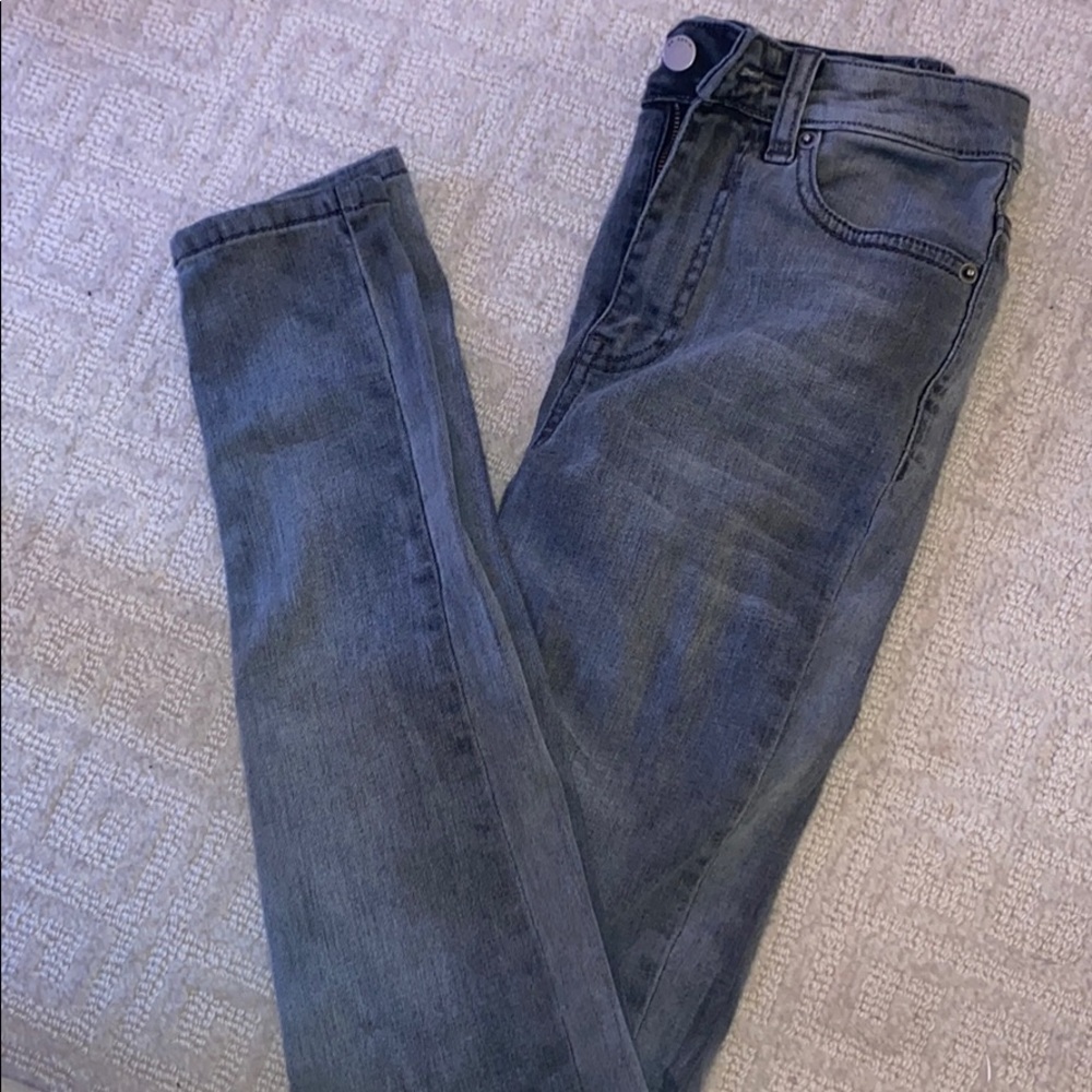 Revolve high rise grey skinny jeans